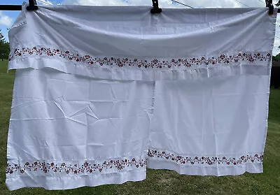 Vintage Curtain Panels Valance Floral 56  X 38  • $20