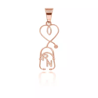 Rose Gold Registered Nurse Stethoscope Pendant Necklace • $408.81