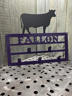 Metal 15  Wide Cow Hanger Plasma Cut Sign Art Custom Name And Color Combo • $65