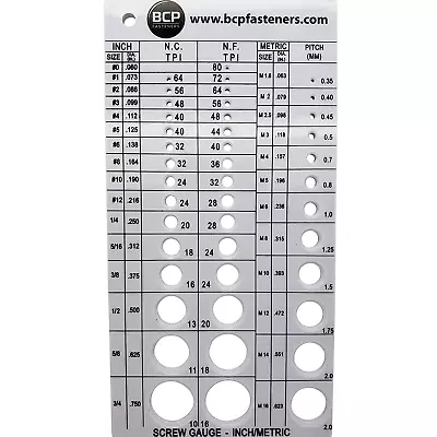 Screw Bolt Thread Gauge Metric And SAE Drill Bit & Tap Size Finder • $17.58