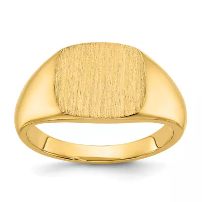 14K Yellow Gold 12x12mm Mens Cushion Signet Ring • $1402