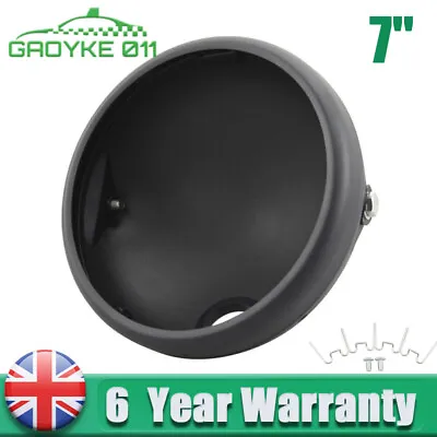 £19.99 • Buy 7'' Motorcycle Round Headlight Mounting Housing Bracket Front Lamp Cover Black