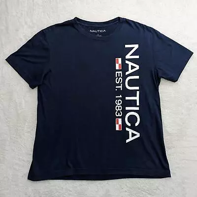 Mens Nautica Regular Fit T-Shirt Tee Top Short Sleeve Blue Cotton Size Small • £8