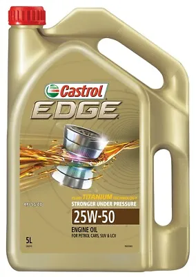 Castrol EDGE 25W-50 Semi Synthetic Engine Oil 5L 3383419 • $62.06