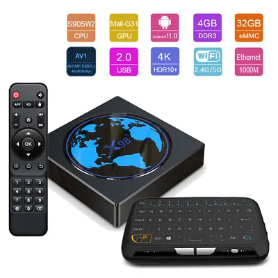 X98 Mini 4GB/32GB Bluetooth 4K HDR Amlogic Android 11 Dual WiFi 5G+1000M TV Box • $65.08