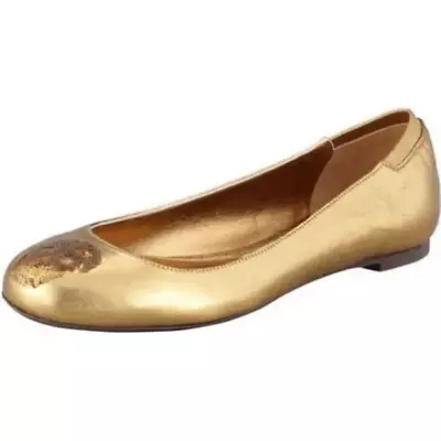 Alexander McQueen Gold Sequin Embellished Skull Ballerina Ballet Flat Shoes • $150