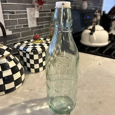 Vtg NEW Absolutely Pure Milk Bottle By Vetreria Etrusca Made In Italy Cow Design • $12