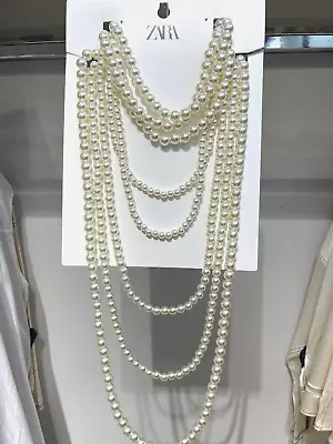 $60.98 • Buy Zara 2023 Pack Of Faux Pearl Necklaces
