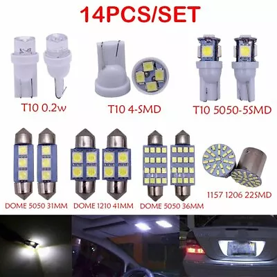 14Pcs LED Interior Package Kit For T10 36mm Map Dome License Plate Lights White • $3.58