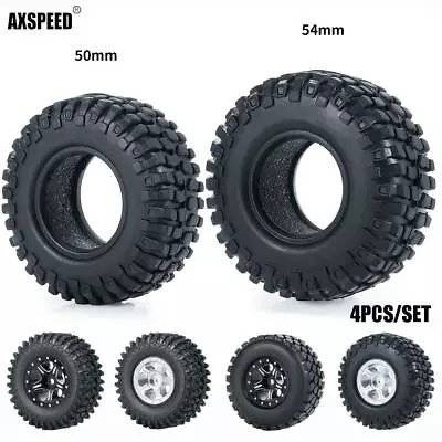 AXSPEED 1:24 1.0  Beadlock Wheel& Tire Rim For RC Axial SCX24 90081 AXI00001/2/5 • $23.38