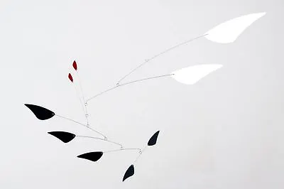 Red Black And White Mobile Mid-century Modern Sculpture Retro Atomic Hanging Art • $285