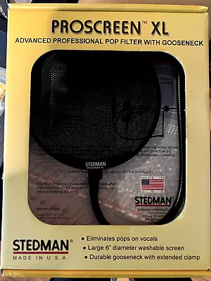 NEW Stedman Proscreen XL Microphone Pop Filter W/ 13  Flexible Gooseneck • $56