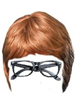 Mens Austin Powers 2 Pcs Set Brown Wig And Glasses Groovy 60's Swinging Costume • £17.45