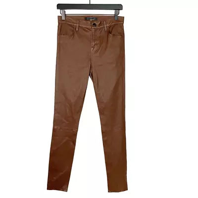 J Brand Maria High Rise Skinny Pant Lambskin Leather Tobacco Tan 26 NWOT • $339