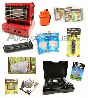 Emergency Survival Kit Camping Gear Tent Butane Stove Heater Doomsday Prep Tools • $99.99