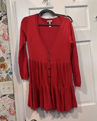 Matilda Jane Red Long Duster Cardigan Sweater XS • $15
