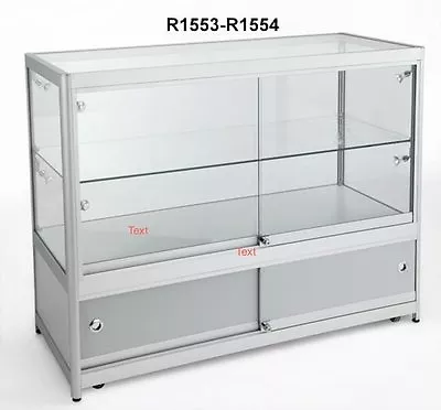 £579 • Buy 2/3 Glass Ali Showcase Counter Cabinet Lights Display Retail Shopfitting + Lock