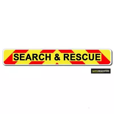Magnetic Sign SEARCH & RESCUE Chevron Design Background And Text Vehicle MG139 • £12.99