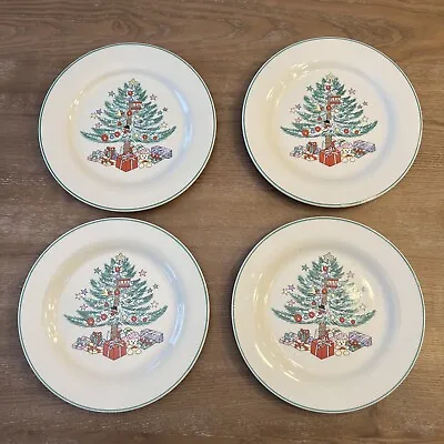 Vintage 🎁 Christmas 🎁 Plates Gibson Tree Gifts Holiday - Set Of 4 - China Star • $25