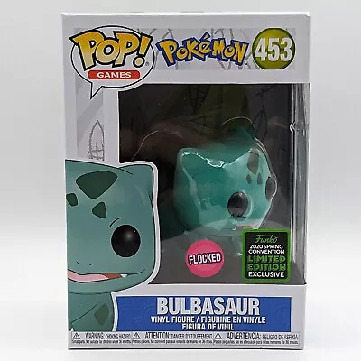 Funko Pop Pokemon Bulbasaur 453 Flocked Vaulted Spring Convention Limited Ed • $41.79