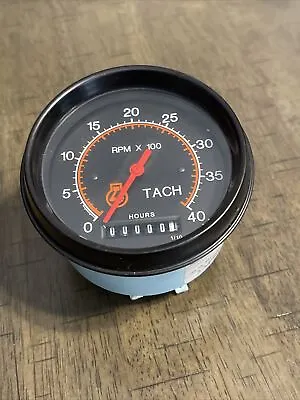 Datcon 0-4000 Rpm 3 3/8  Tachometer Gauge 24 Volt 86mm Tach Black 24v Hour Meter • $100