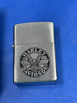 $34.99 • Buy Zippo 2004 Harley Davidson Logo Eagle Brushed Chrome Lighter Unfired In Box V949