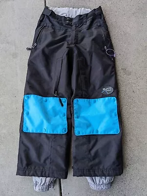 Rutt Mogul Kid Size 7/8 Black Blue Reinforced Knees Ski Snowboard Pants • $66