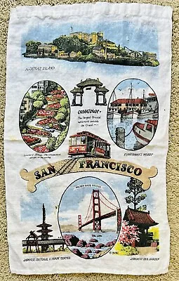 Vintage Kay Dee San Francisco Tea Towel Alcatraz Fishermans Wharf Golden Gate • $13.49