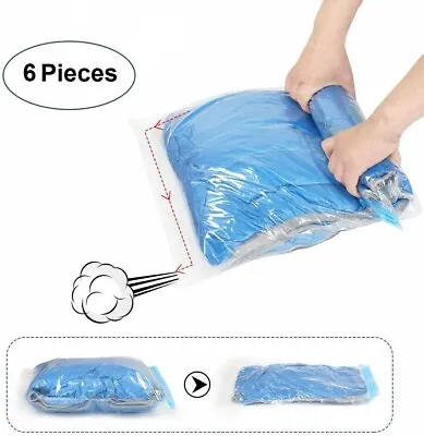 £14.99 • Buy 6 PCS Roll Up Compression Vacuum Storage Bags Travel Home Luggage Space Saver UK
