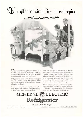 1928 GENERAL ELECTRIC Refrigerator Vintage Print Ad CJ Monro Art Christmas Gift • $9.95