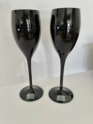 MIKASA Black Wine Glasses - Two • $25