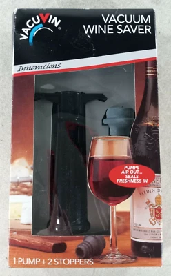 $14.15 • Buy Wine Saver VACUVIN VACUUM WITH STOPPERS