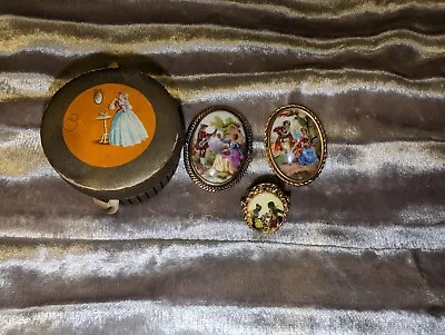 Limoges Vintage Porcelain Brooches In Box • £19.99