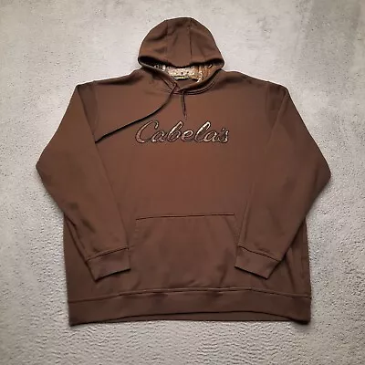 Cabela's Camo Hoodie Men 3XL Brown Sweatshirt Pullover Fleece Hooded Hunting • $29.95