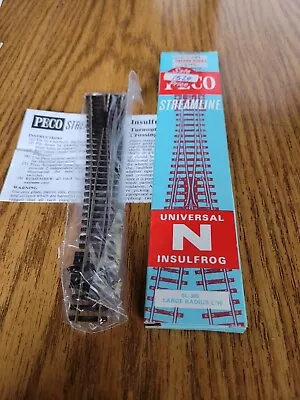 N Scale NIP Universal Left Large Radius Turnout By Peco • $1.95