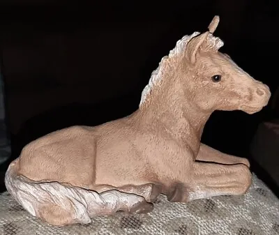 Universal Statuary Horse Chalkware Figurine Foal Brown 1993 Statue #5021 • $29.99