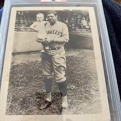 Babe Ruth Photo 1920’s Holding Child Actor PSA Graded • $999