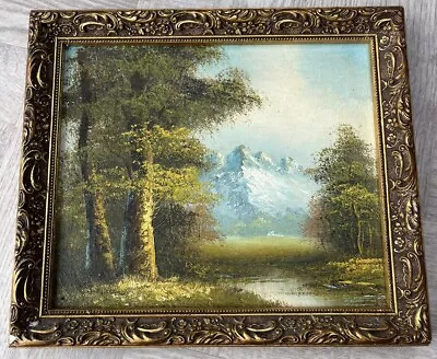 Original Oil Painting Old Ornate Gold Frame Signed Picture  • £35