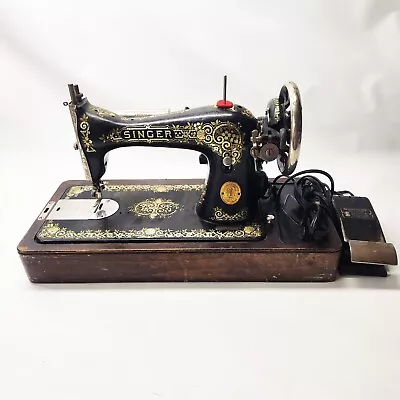 Vintage Singer Model 15 Tiffany Style Sewing Machine In Base 1910 • $369.99