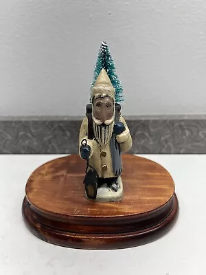 Greg Guedel 4” Ivory Old World Santa With Bottlebrush Tree And Lantern • $21.95