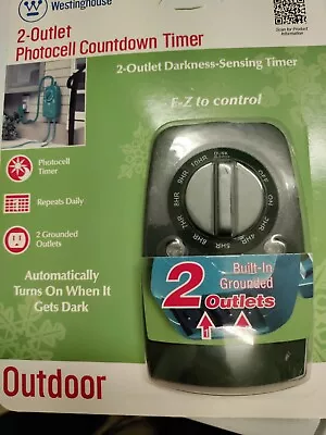 Westinghouse 2-Outlet Light-Sensing Countdown HOLIDAY LIGHTS TIMER Outdoor NEW • $5.88