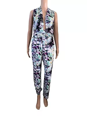 $25 • Buy Forever 21 Deep Plunge Sleeveless Jumpsuit UK Large /Aus Large 100% Rayon