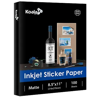 100 Full Sheets Label - Koala Sticker Paper For Inkjet + Laser Printers 8.5x11 • $14.98