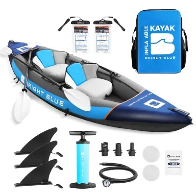 2 Person Inflatable Kayak Boat Outdoor Wilderness Water Sports Hand Pump Paddle • $449.99