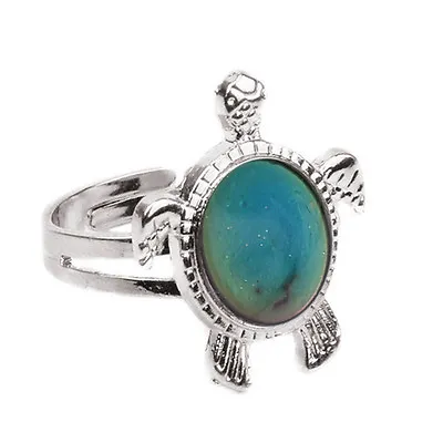 Fashion Chic 1PC Mood Ring Changing Color Turtle Adjustable Temperature Ring_x$ • $1.23