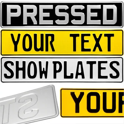 14 Font Style Novelty Pressed Metal Number Plates Replica Car Show Any Text Name • £19.99