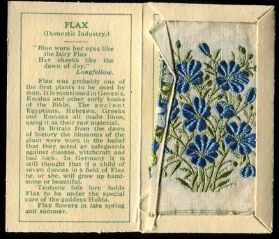 Kensitas Woven Silk Flowers 1935 Small 2nd Series FLAX #12 • £3