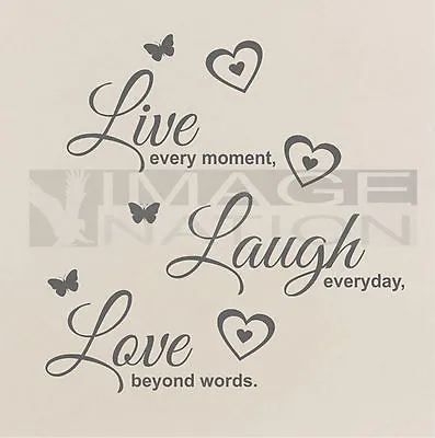 £4.99 • Buy Live Laugh Love Wall Stickers Living Room Decal Home Art Decor  