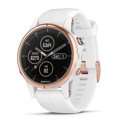 Garmin Fenix 5S Plus Multisport GPS/HRM Sapphire Premium Watch - Rose Gold/White • $1249