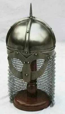 Medieval Ancient War Helmet With Chainmail Curtain. • $130